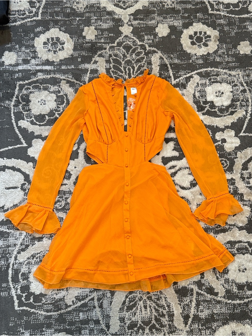 ASOS Petite Orange Ruffled Mini Dress